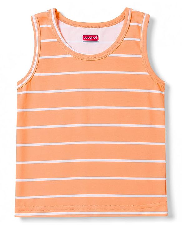 Babyhug Single Jersey Knit Sleeveless Striped & Boat Printed Sando Pack Of 3 - Multicolour