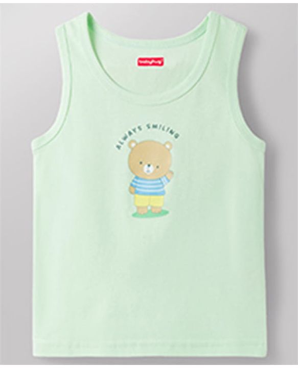 Babyhug 100% Cotton Knit Sleeveless Sando Vests with Car & Teddy Print Pack of 3 - Multicolor