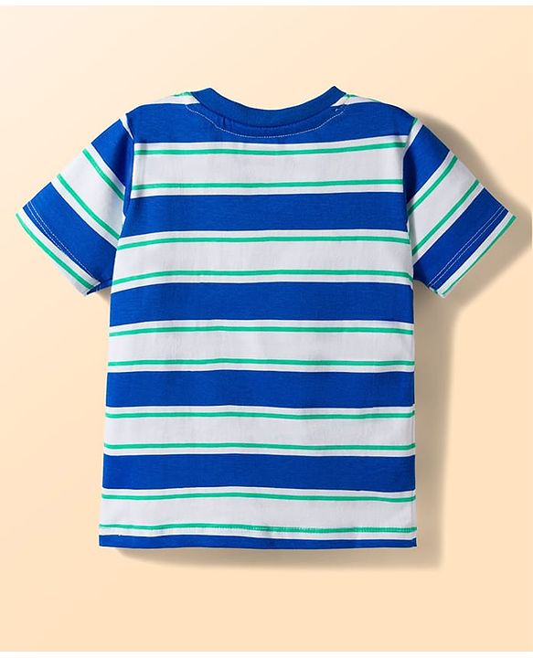Babyhug Cotton Knit Half Sleeves Striped T-Shirts with Beach Theme Print Pack of 3 - Multicolor