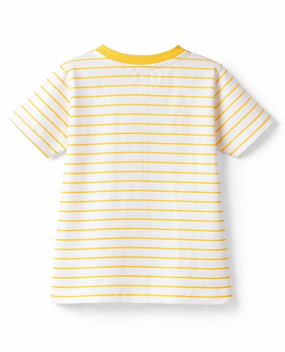 Babyhug Cotton Knit T-Shirts Half Sleeves Striped with Car Carrot & Tree Print Pack of 3 - Multicolor