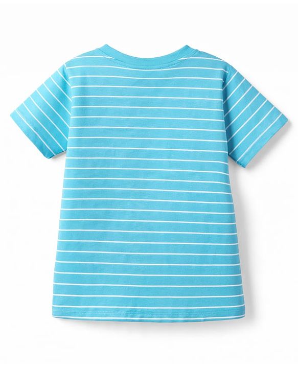 Babyhug Cotton Knit T-Shirts Half Sleeves Striped with Car Carrot & Tree Print Pack of 3 - Multicolor