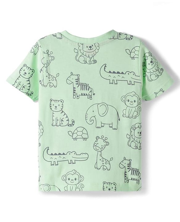 Babyhug Cotton Knit Half Sleeves T-Shirts with Animal Print Pack of 3 - Multicolor