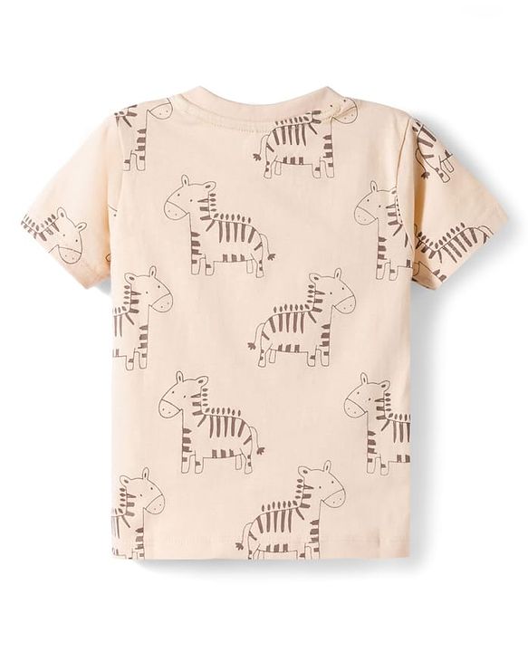 Babyhug Cotton Knit Half Sleeves T-Shirts with Animal Print Pack of 3 - Multicolor