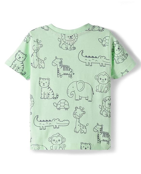 Babyhug Cotton Knit Half Sleeves T-Shirts with Animal Print Pack of 3 - Multicolor