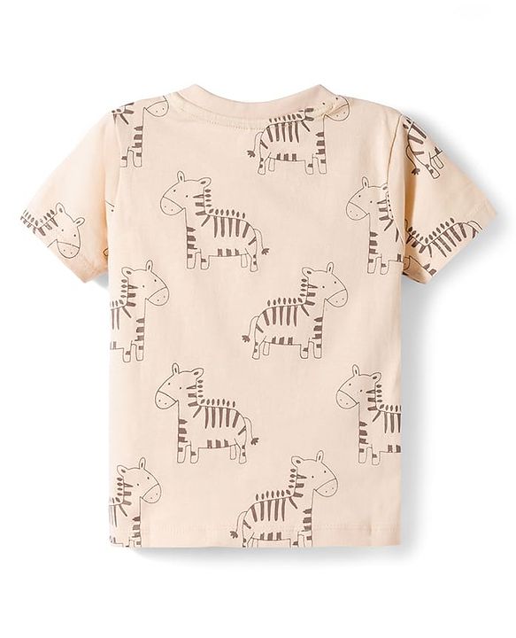 Babyhug Cotton Knit Half Sleeves T-Shirts with Animal Print Pack of 3 - Multicolor