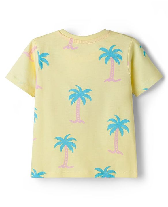 Babyhug Cotton Knit Half Sleeves Striped T-Shirts with Beach Theme Graphic Pack of 3 - Multicolor