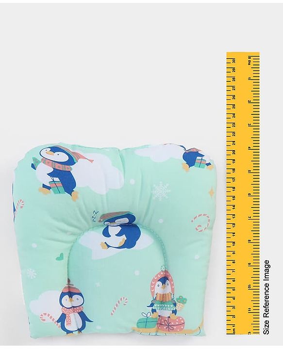 Babyhug U Shape Pillow Penguin Print - Green