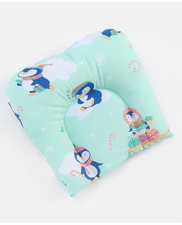 Babyhug U Shape Pillow Penguin Print - Green