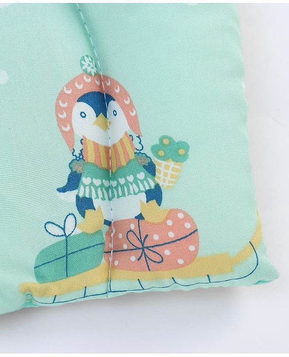 Babyhug U Shape Pillow Penguin Print - Green