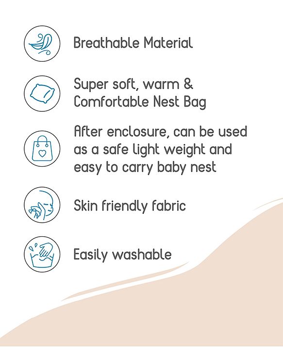 Babyhug 100% Cotton Sleeping Bag cum Carry Nest Penguin Print - Blue| Soft & Cozy| Light Weight & Easy to Carry| Travel Friendly| Easy Zipper Closure| New Born Essential| Washable| Gifting Option