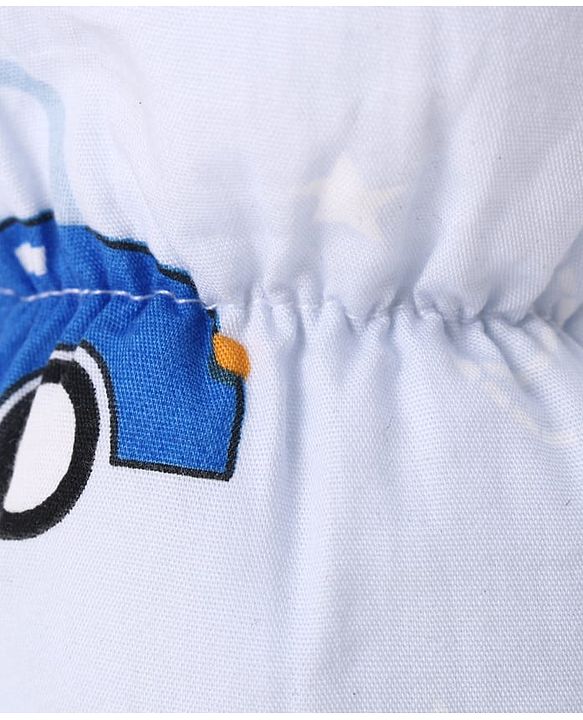 Babyhug Bottle Cover Medium Transport Print - Blue| 0-24 Months| Fits Upto 200 ml Bottle| Soft Cotton Sleeve| Elastic Neck & Carry Loop| Machine Washable| for All Standard Bottles