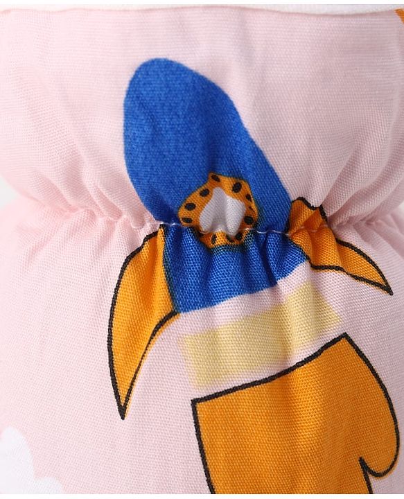 Babyhug Bottle Cover Medium Transport Print - Peach| 0-24 Months| Fits Upto 200 ml Bottle| Soft Cotton Sleeve| Elastic Neck & Carry Loop| Machine Washable| for All Standard Bottles