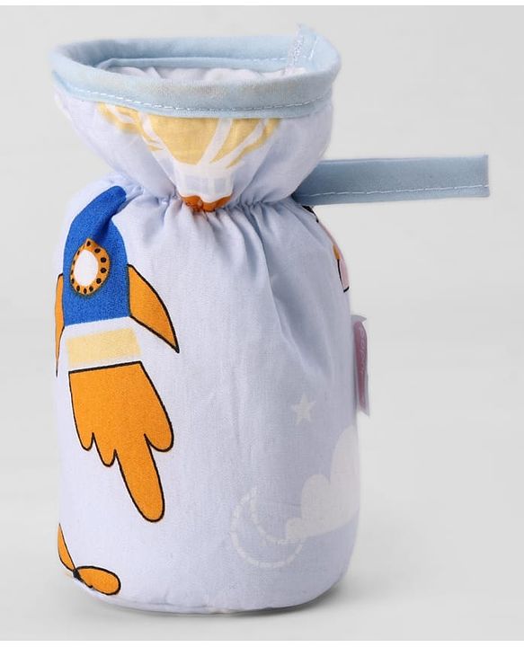 Babyhug Bottle Cover Large Penguin Print - Green| 0-24 Months| Fits Upto 280 ml Bottle| Soft Cotton Sleeve| Elastic Neck & Carry Loop| Machine Washable| for All Standard Bottles