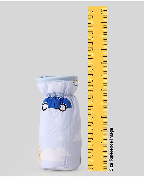Babyhug Bottle Cover Large Penguin Print - Green| 0-24 Months| Fits Upto 280 ml Bottle| Soft Cotton Sleeve| Elastic Neck & Carry Loop| Machine Washable| for All Standard Bottles