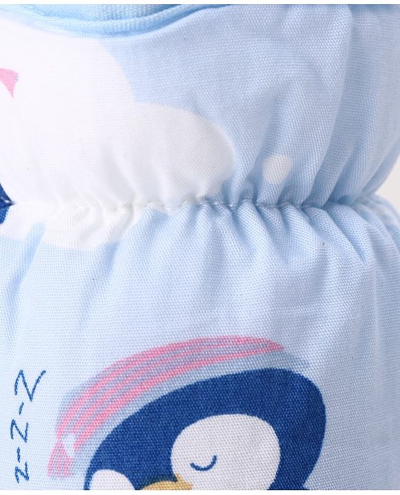 Babyhug Bottle Cover Large Penguin Print - Green| 0-24 Months| Fits Upto 280 ml Bottle| Soft Cotton Sleeve| Elastic Neck & Carry Loop| Machine Washable| for All Standard Bottles