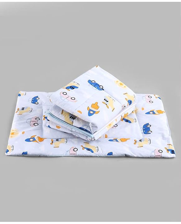 Babyhug Diaper Changing Mat Set of 3 with Removable Waterproof Dry Sheet Transport Print - Blue| Soft & Breathable|Absorbent Top Layer|Leakproof| Reusable| Quick Dry| Travel Friendly| Machine Washable