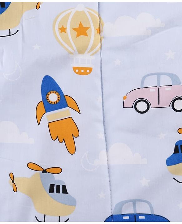Babyhug Diaper Changing Mat Set of 3 with Removable Waterproof Dry Sheet Transport Print - Blue| Soft & Breathable|Absorbent Top Layer|Leakproof| Reusable| Quick Dry| Travel Friendly| Machine Washable