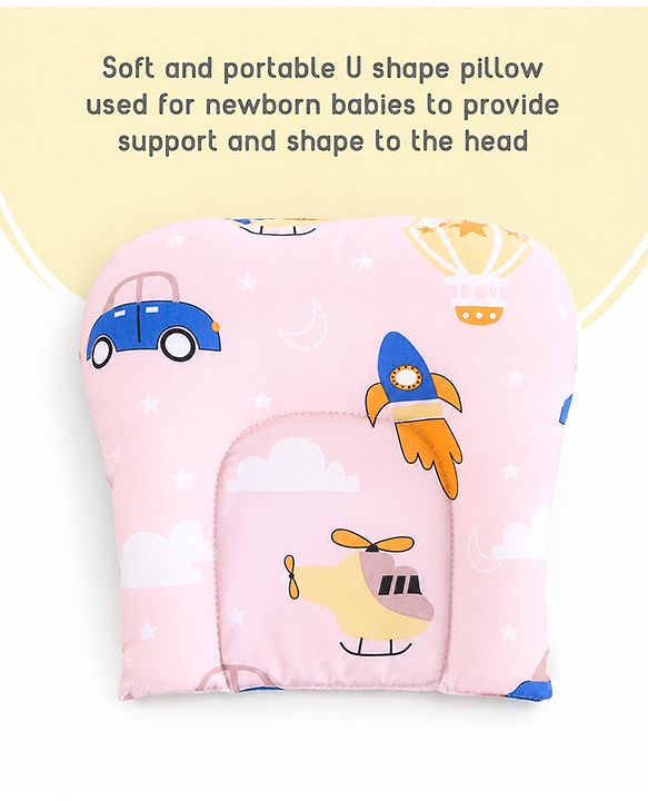 Babyhug Premium 100% Cotton Mattress Set with Mosquito Net & Pillow  Transport Print Blue| Soft Cushioned Bedding | 0-12 Months| New Born Essential| Easy Zipper Closure| Foldable & Travel-Friendly