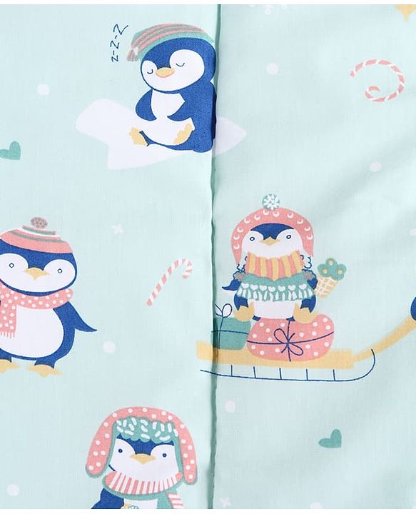 Babyhug Diaper Changing Mat Set of 3 with Removable Waterproof Dry Sheet Penguin Print -Green| Soft & Breathable| Absorbent Top Layer| Leakproof| Reusable| Quick Dry| Travel Friendly| Machine Washable