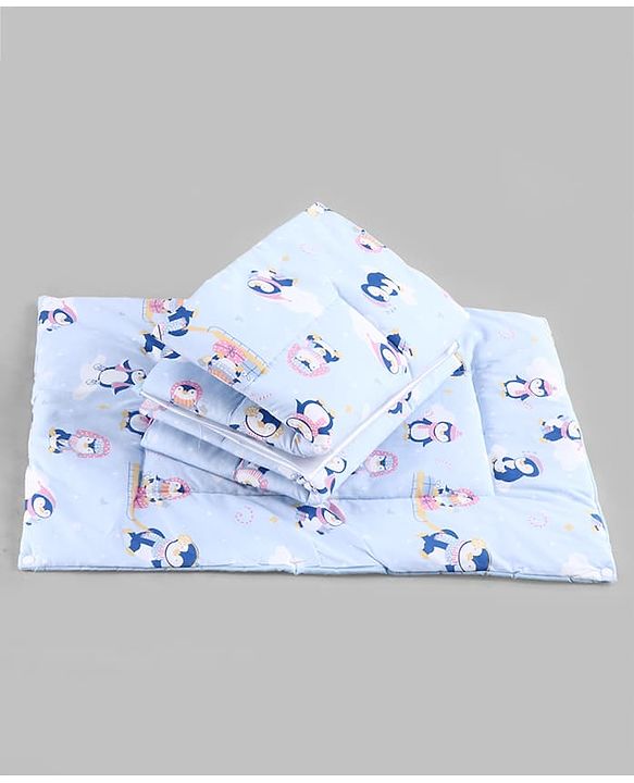 Babyhug Diaper Changing Mat Set of 3 with Removable Waterproof Dry Sheet Penguin Print -Green| Soft & Breathable| Absorbent Top Layer| Leakproof| Reusable| Quick Dry| Travel Friendly| Machine Washable
