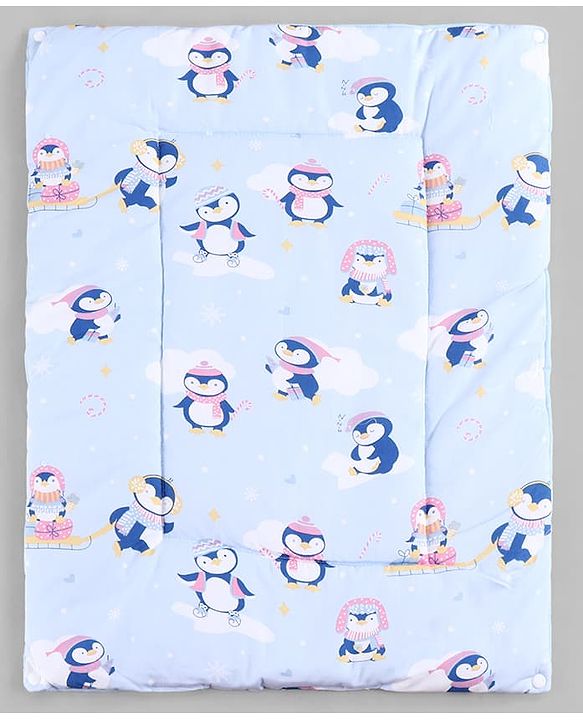 Babyhug Diaper Changing Mat Set of 3 with Removable Waterproof Dry Sheet Penguin Print -Green| Soft & Breathable| Absorbent Top Layer| Leakproof| Reusable| Quick Dry| Travel Friendly| Machine Washable