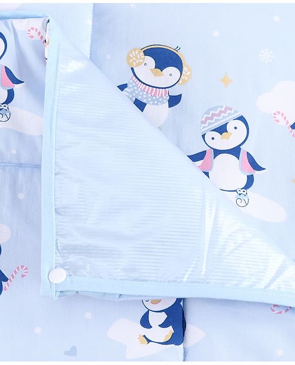 Babyhug Diaper Changing Mat Set of 3 with Removable Waterproof Dry Sheet Penguin Print -Green| Soft & Breathable| Absorbent Top Layer| Leakproof| Reusable| Quick Dry| Travel Friendly| Machine Washable