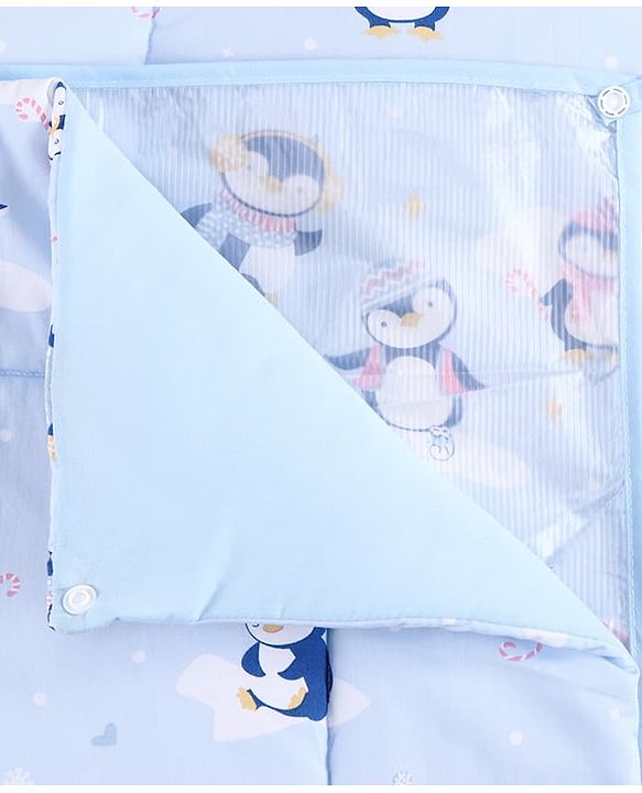 Babyhug Diaper Changing Mat Set of 3 with Removable Waterproof Dry Sheet Penguin Print -Green| Soft & Breathable| Absorbent Top Layer| Leakproof| Reusable| Quick Dry| Travel Friendly| Machine Washable