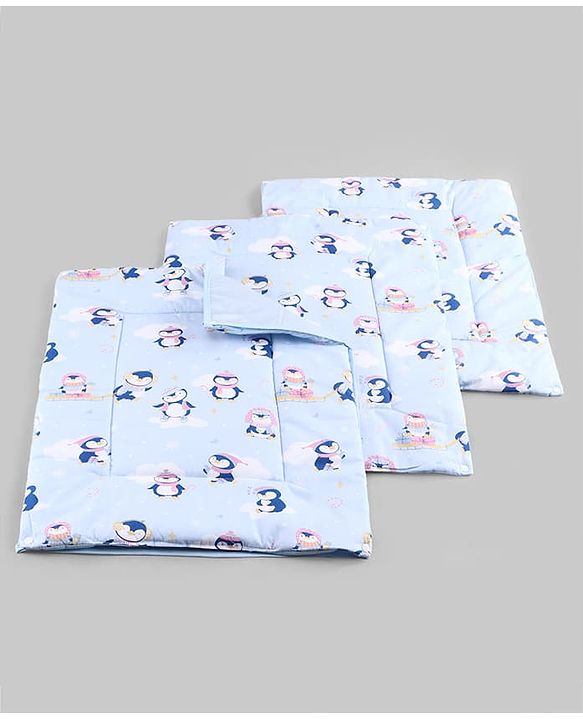 Babyhug Diaper Changing Mat Set of 3 with Removable Waterproof Dry Sheet Penguin Print -Green| Soft & Breathable| Absorbent Top Layer| Leakproof| Reusable| Quick Dry| Travel Friendly| Machine Washable