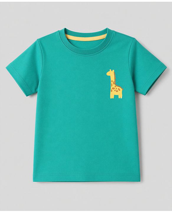 Babyhug Cotton Knit Half Sleeves T-Shirts with Animal & Striped Print Pack of 3 - Blue Turquoise & White