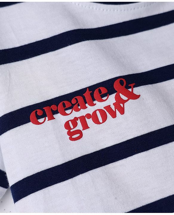 Babyhug Cotton Knit Half Sleeves Striped T-Shirt with Vehicle Print - Multicolor