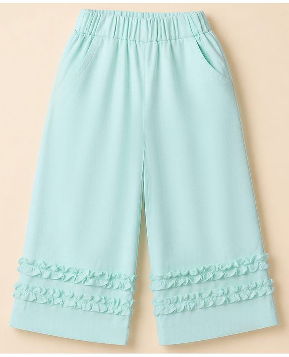 Babyhug Cotton Woven  Sleeveless Self Embroidered Solid Colour Top and Pant Set - White