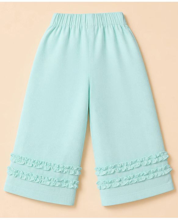 Babyhug Cotton Woven  Sleeveless Self Embroidered Solid Colour Top and Pant Set - White
