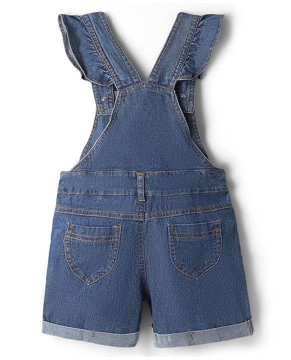 Babyhug 100% Cotton Single Jersey Woven Half Sleeves T-Shirt & Dungaree With Strawberry Print- Pink