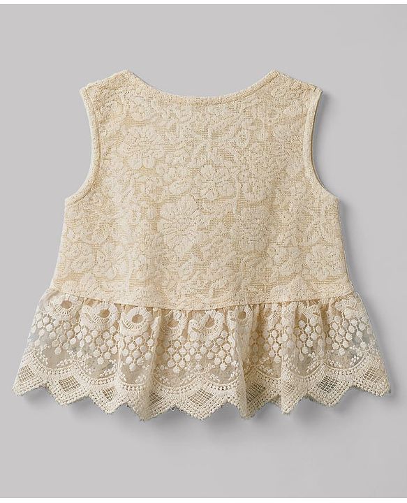 Babyhug Cotton Woven Half Sleeves Top & Pant Set With Jacket - Brown & White