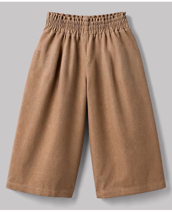 Babyhug Cotton Woven Half Sleeves Top & Pant Set With Jacket - Brown & White