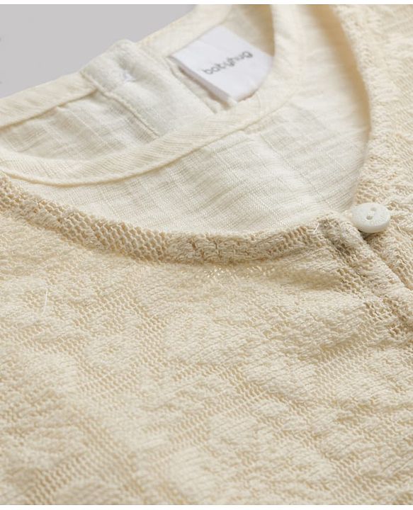 Babyhug Cotton Woven Half Sleeves Top & Pant Set With Jacket - Brown & White