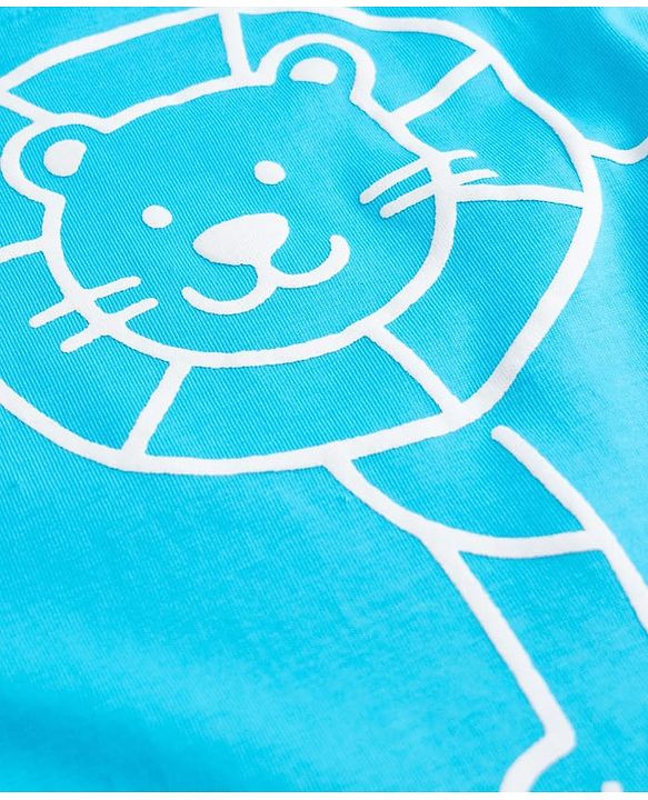 Babyhug Cotton Knit Half Sleeves T-Shirt with Lion Print - Light Blue