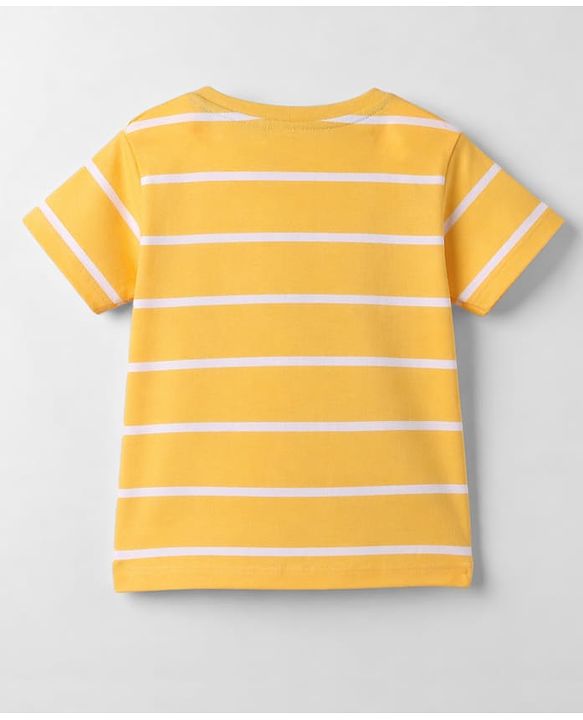 Babyhug Cotton Knit T-Shirt Striped with Graphics Multi Color 9-12 Months