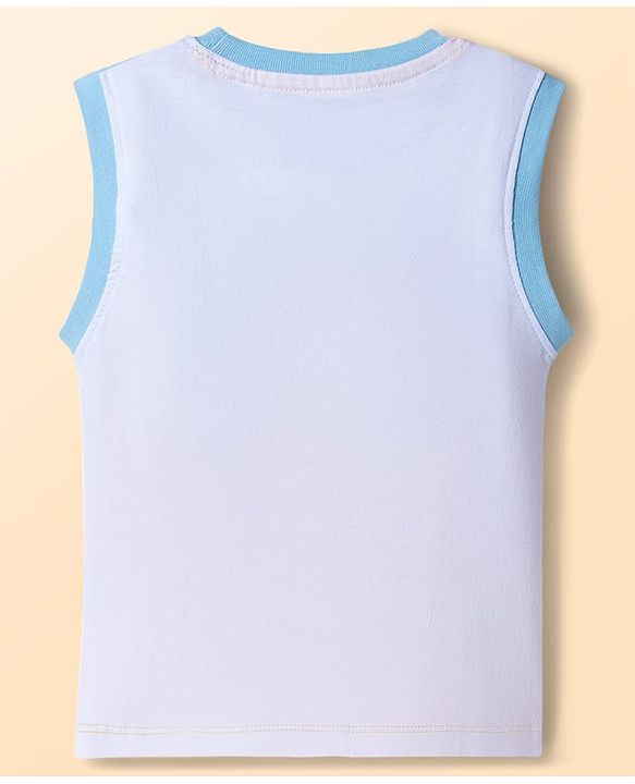 Babyhug Cotton Knit T-Shirt Sleeveless with Graphic Print Multi Color 12-18 Months