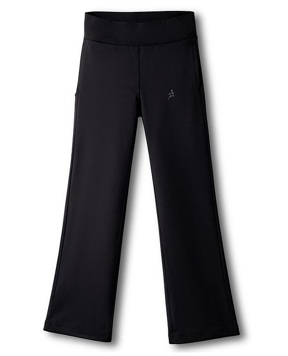 Pine Active Knit Full Length 4 Way Stretch Aero Soft Straight Solid Leggings - Black