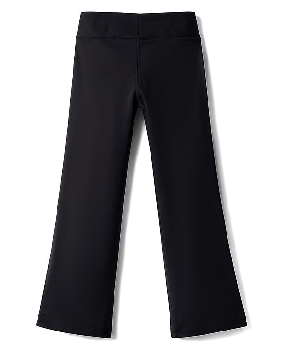 Pine Active Knit Full Length 4 Way Stretch Aero Soft Straight Solid Leggings - Black