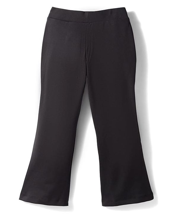 Pine Active Knit Full Length Solid 4 Way Stretch Flared Leggings - Black