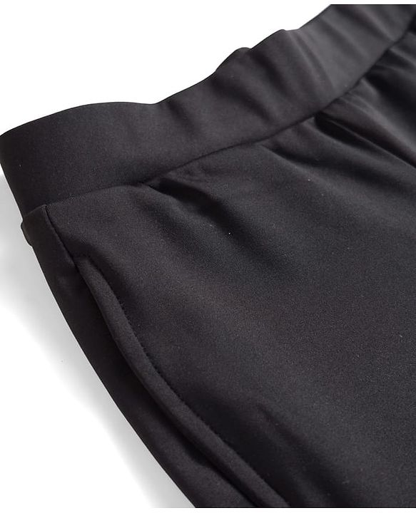 Pine Active Knit Full Length Solid 4 Way Stretch Flared Leggings - Black