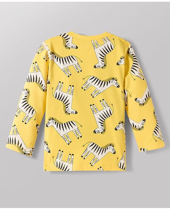 Babyhug 100% Cotton Knit Full Sleeves Co-ord Night Suits With Animal Print Pack of 2 - Multicolor