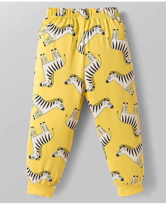Babyhug 100% Cotton Knit Full Sleeves Co-ord Night Suits With Animal Print Pack of 2 - Multicolor