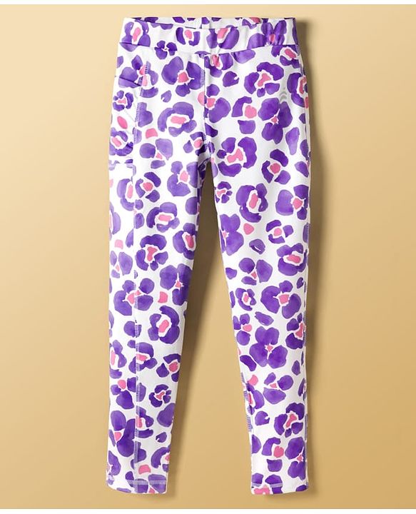 Pine Active Knit Full Length Printed Leggings - Lavender