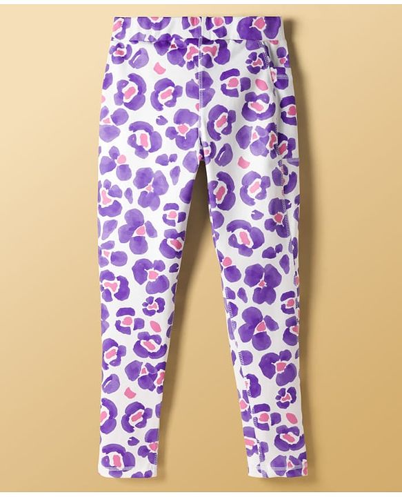 Pine Active Knit Full Length Printed Leggings - Lavender