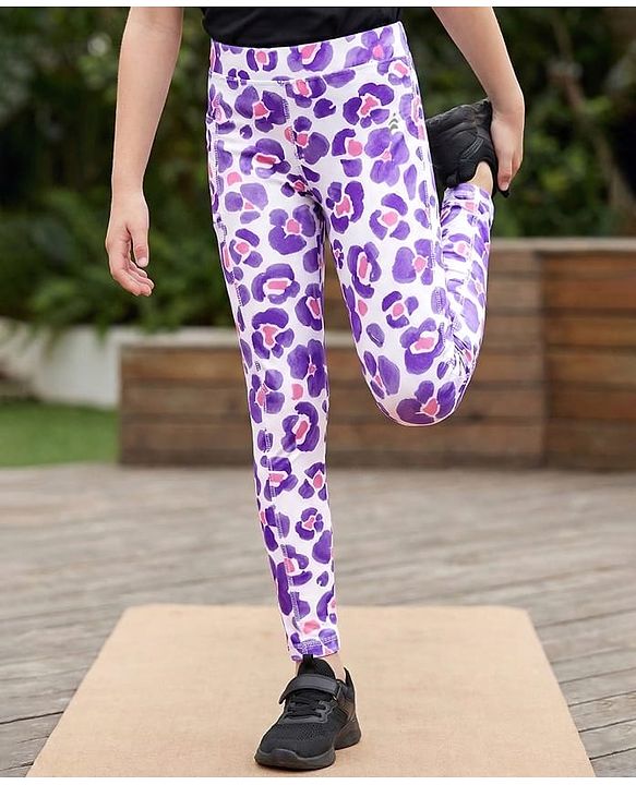 Pine Active Knit Full Length Printed Leggings - Lavender