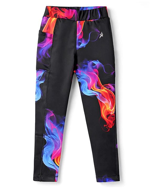 Pine Active Knit Full Length Printed Leggings - Black