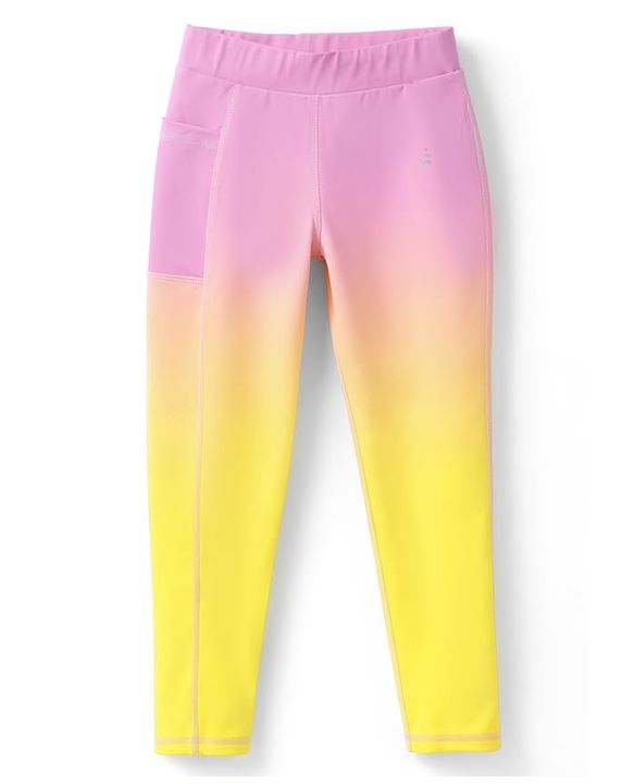 Pine Active Knit Full Length Leggings With Ombre Effect - Pink